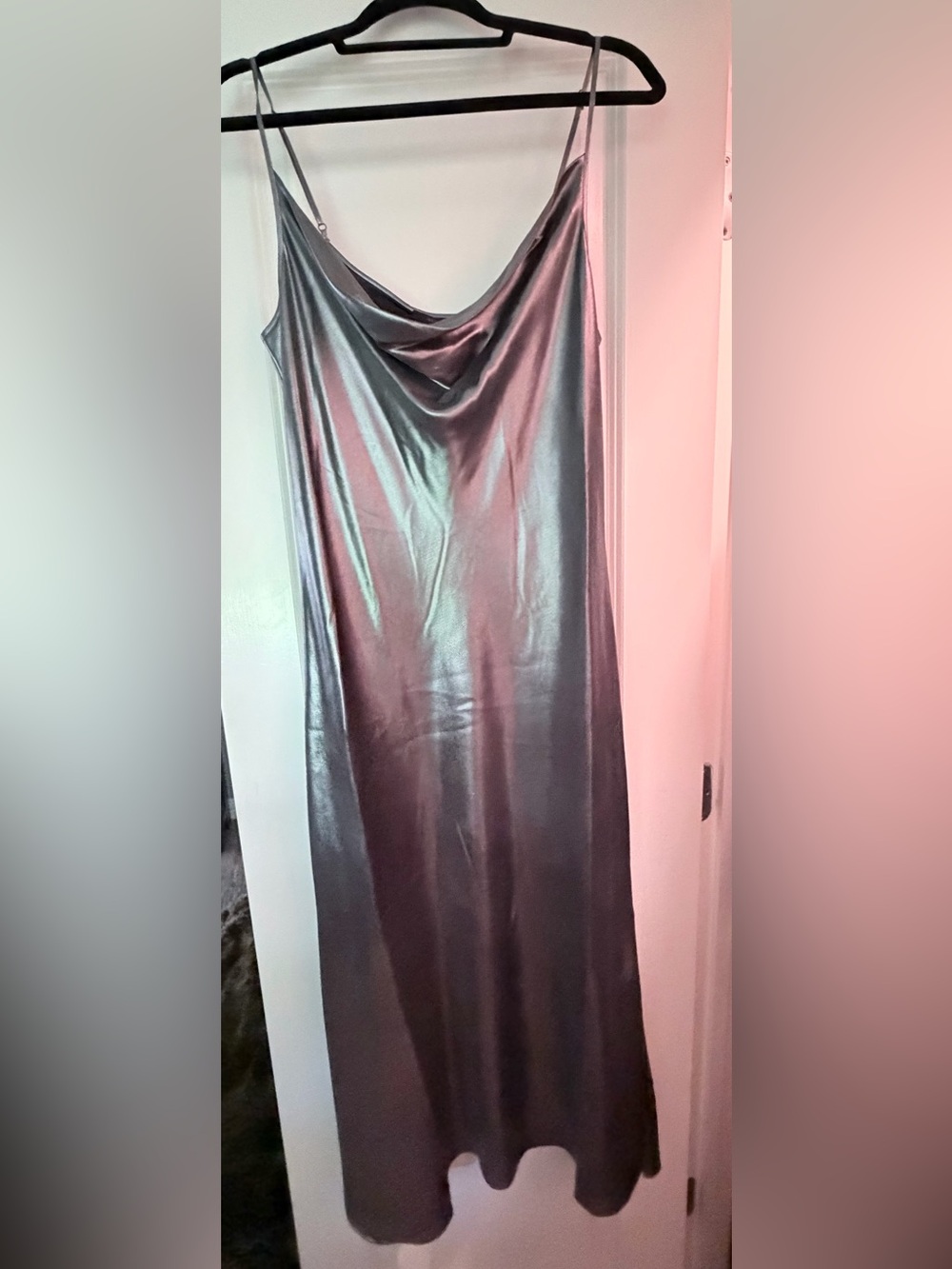 AllSaints Silver Hadley Metallic Dress